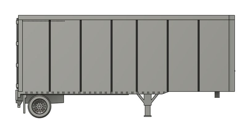 N Scale -  28ft Pup Trailer Ribbed (Qty 2)