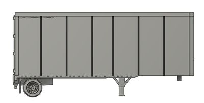 N Scale -  28ft Pup Trailer Ribbed (Qty 2)