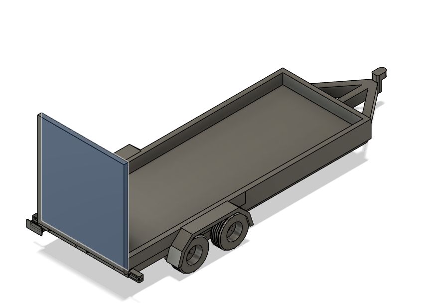 N Scale -  10ft Utility Trailer Ramp Up (Qty 2)