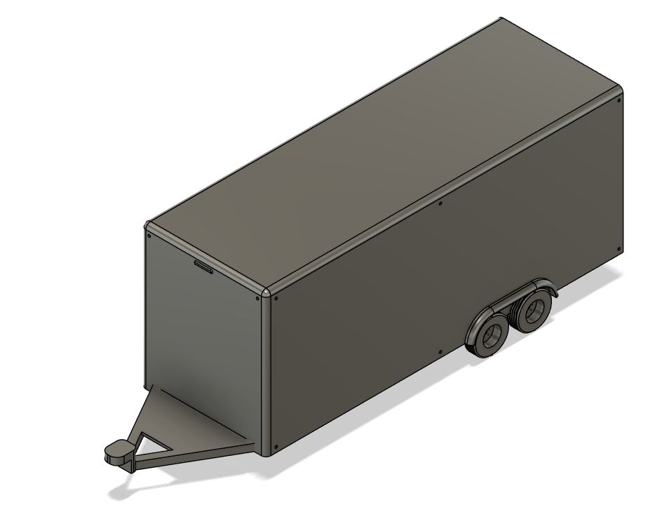 N Scale -  20ft Bumper Pull Box Trailer (Qty 2)