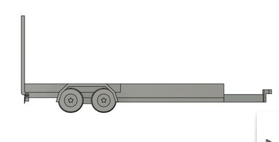 N Scale -  10ft Utility Trailer Ramp Up (Qty 2)