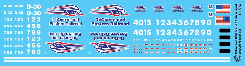 Patriot Rail - DeQueen &amp; Eastern Railroad Locomotive Decals