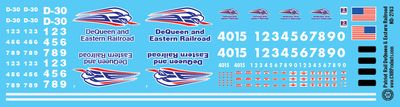 Patriot Rail - DeQueen &amp; Eastern Railroad Locomotive Decals