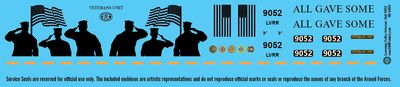 HO Scale - Lycoming Valley #9052 Veterans Unit Decals