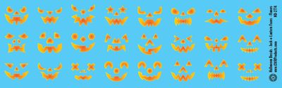 Halloween Decals - Jack-O-Lantern Faces - Flames