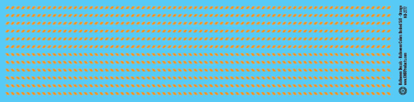 HO Scale - Halloween Decals - Dashed Stripes - Orange