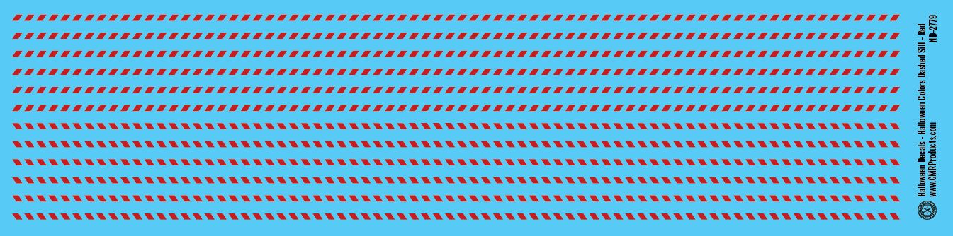 HO Scale - Halloween Decals - Dashed Stripes - Red
