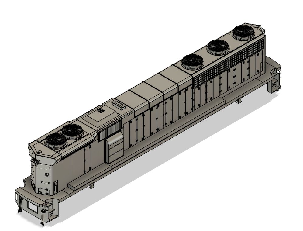 N Scale EMD SD45-2 B Unit Hammerhead Locomotive Shell