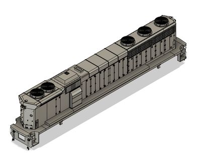 N Scale EMD SD45-2 B Unit Hammerhead Locomotive Shell