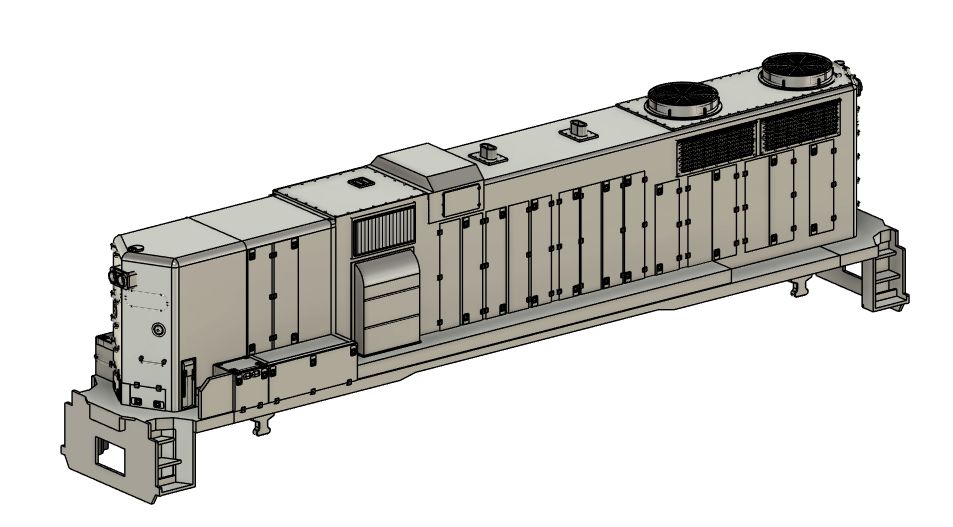 N Scale EMD SD20-2 B Unit Locomotive Shell