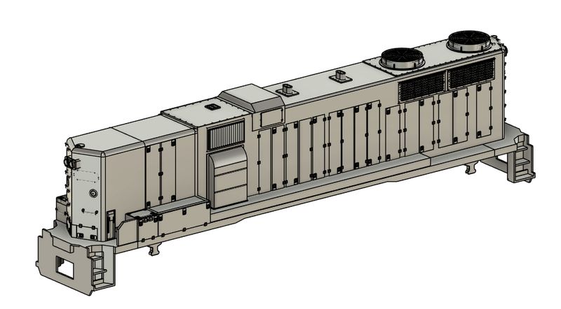 N Scale EMD SD20-2 B Unit Locomotive Shell