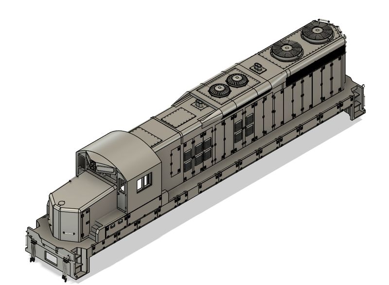 N Scale EMD SD18 Chop Nose with Dynamic Locomotive Shell