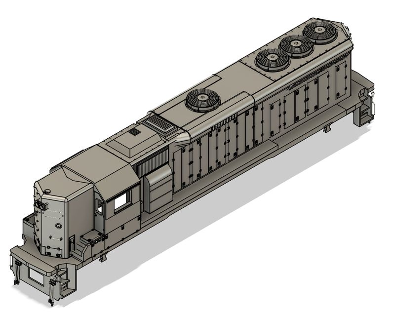 N Scale EMD GP40x High-Hood Locomotive Shell