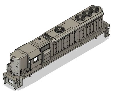 N Scale EMD GP40x High-Hood Locomotive Shell