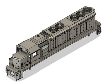 N Scale EMD SD40x UP Version Locomotive Shell