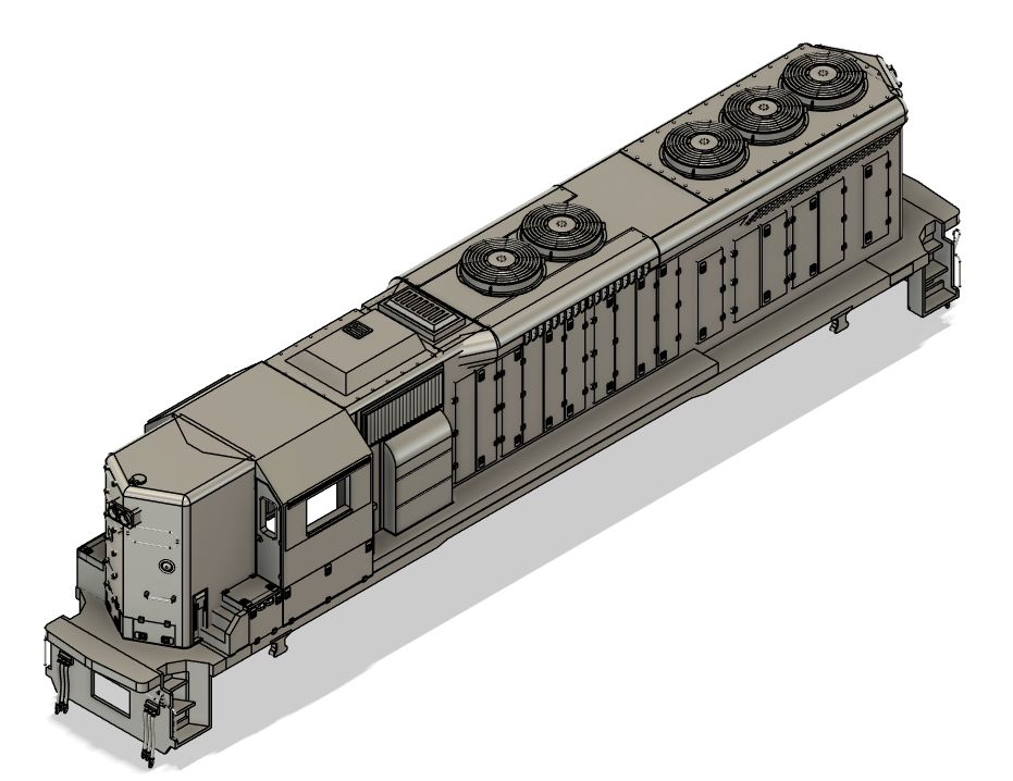 N Scale EMD SD40x High-Hood Locomotive Shell