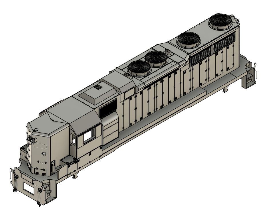 N Scale EMD SD38P High-Hood Locomotive Shell