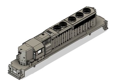N Scale SD40-2 LNG High-Hood Locomotive Shell