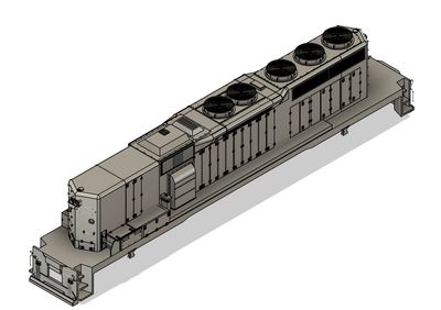 N Scale EMD SD40-2 B Unit Locomotive Shell