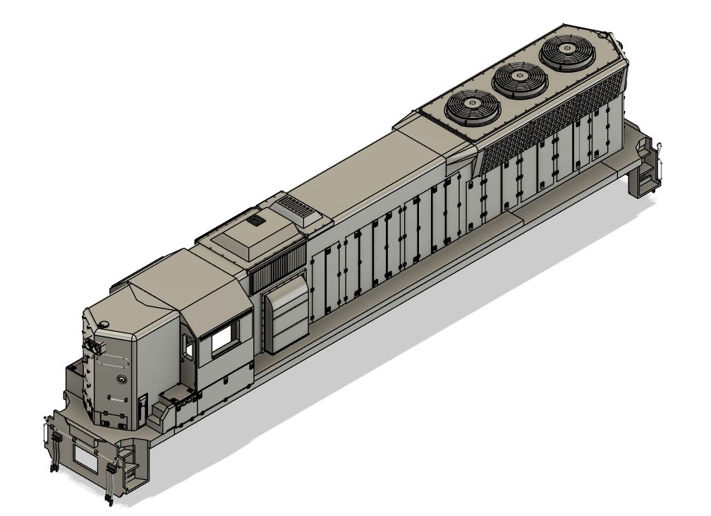 N Scale EMD SD45 High-Hood Non-Dyno Locomotive Shell
