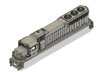 N Scale EMD SD45 Non-Dynamic Locomotive Shell