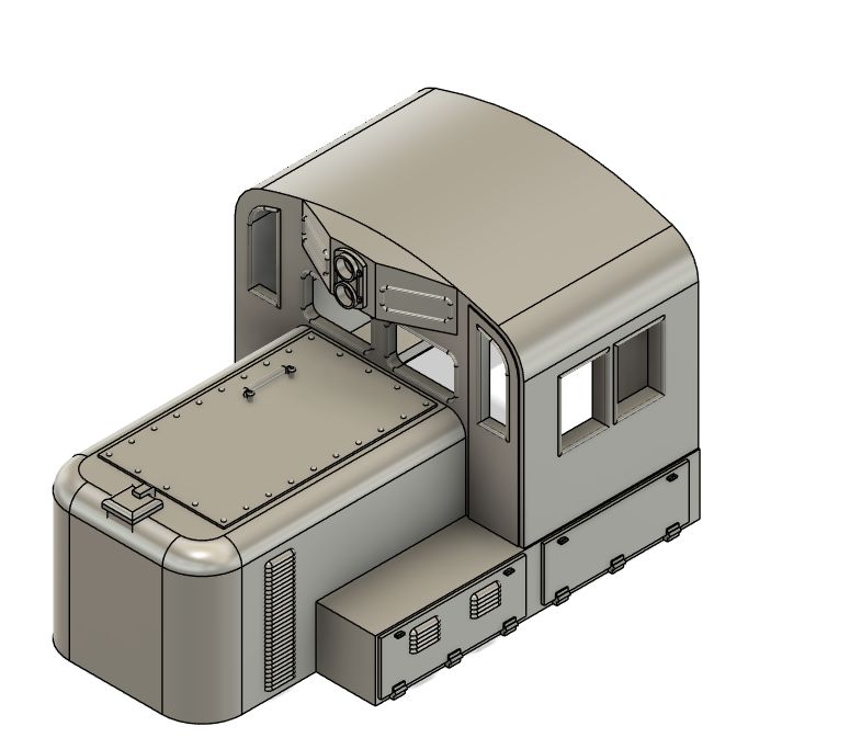 HO Scale - Locomotive Train Parts - RS3 Chop-Nose Cab