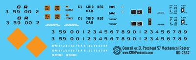 Conrail ex EL Patchout Mechanical Reefer Decals