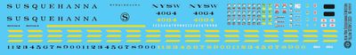 Susquehanna Yellow SD70M-2s Locomotive Decals 2023+