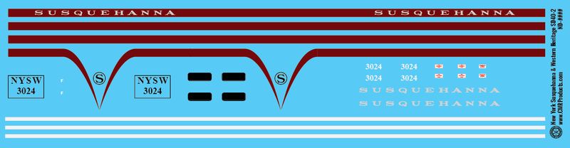 Susquehanna SD40-2 Heritage Locomotive Decal