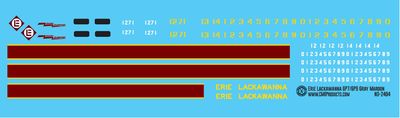 Erie Lackawanna GP7/GP9 Gray Yellow Decals