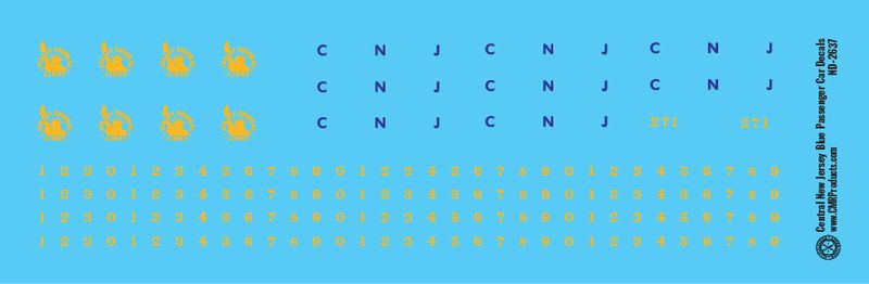 Central New Jersey Blue Passenger Car Decals