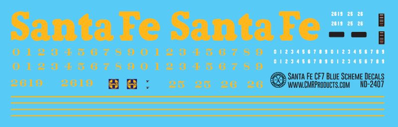 Santa Fe CF7 Blue Scheme Decals