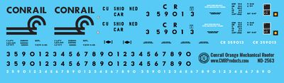 Conrail Orange Mechanical Reefer Decals