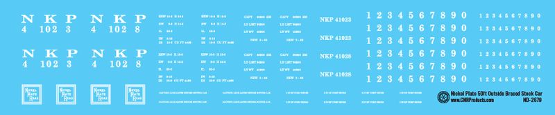 Nickel Plate 50ft Outside Braced Stock Car Decals