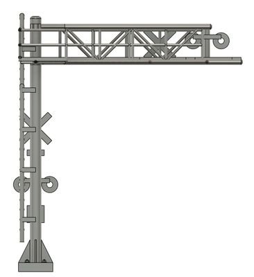 N Scale - Crossing Signal 1 Lane Single Mast Cantilever