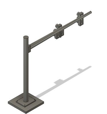N Scale - Traffic Light Straight Pole Right Turn Lane (Qty 2)