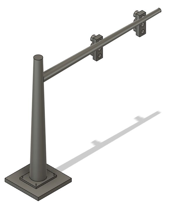 N Scale - Traffic Light Tapered Pole 2 Light (Qty 2)