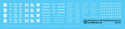 Norfolk Western 50ft Outside Braced Stock Car Decals