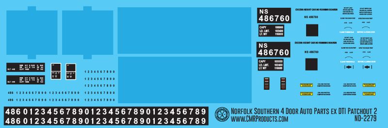 Norfolk Southern (NS) 86ft 4 Door Box Car ex DTI Patchout 2