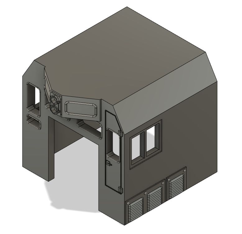 HO Scale Train Parts - CF7 Sight Engineer Window, Plated 3 Window Cab