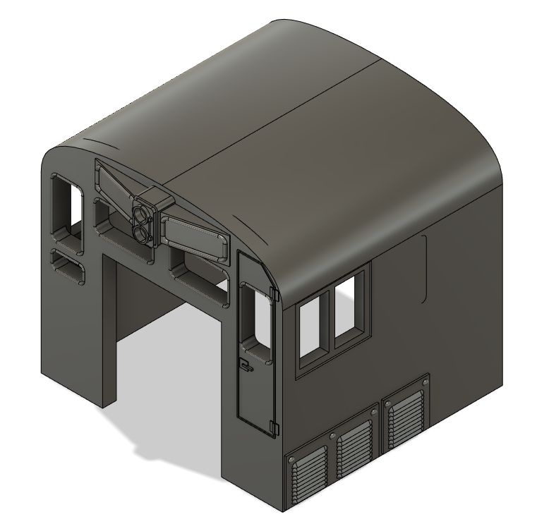 HO Scale Train Parts - CF7 Sight Engineer Window, Plated 3 Window Cab