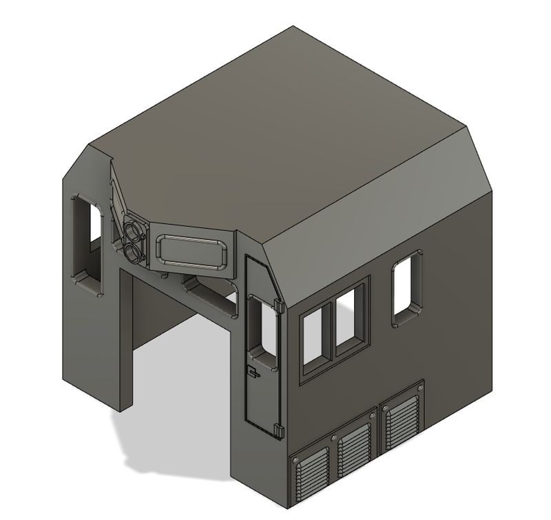 HO Scale Train Parts - CF7 Tall Engineer Window, 3 Window Cab