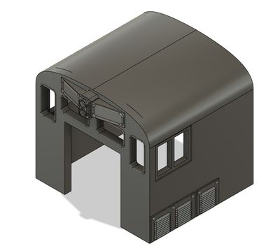 HO Scale Train Parts - CF7 Short Engineer Window, Plated 3 Window Cab