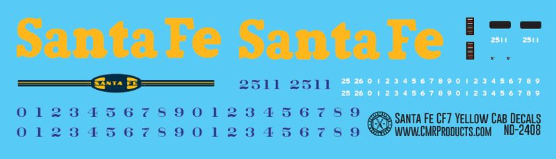Santa Fe CF7 Yellow Cab Scheme Decals