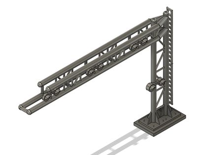 N Scale - Railroad Crossing 3 Lane Road Cantilever