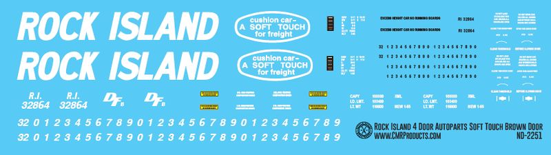 Rock Island Soft Touch Brown 4 Door Auto Parts Decals