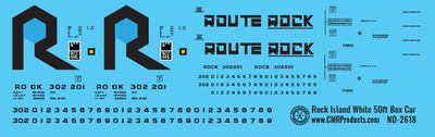 Rock Island White 50ft Box Car Decals
