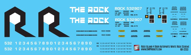 Rock Island Blue 4 Door Auto Parts Decals