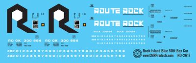 Rock Island Blue 50ft Box Car Decals