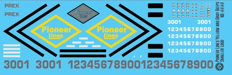 Pioneer Lines Yellow Gray Geeps Small Logo